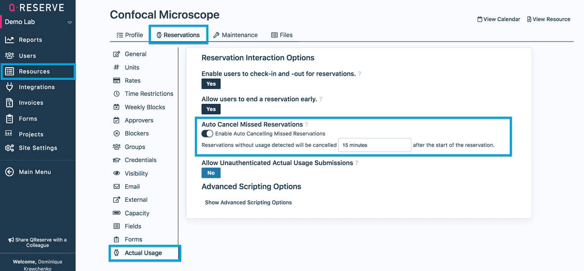 Automatically Cancelling Missed Reservations