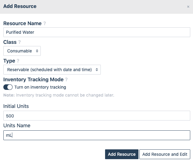 Creating an Inventory Tracked Resource