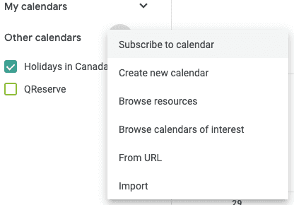 importing to google cal