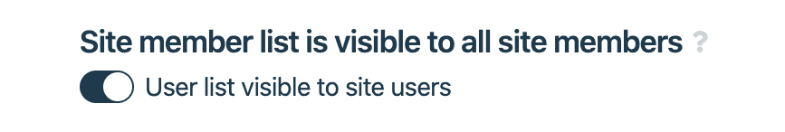 site member list is visible