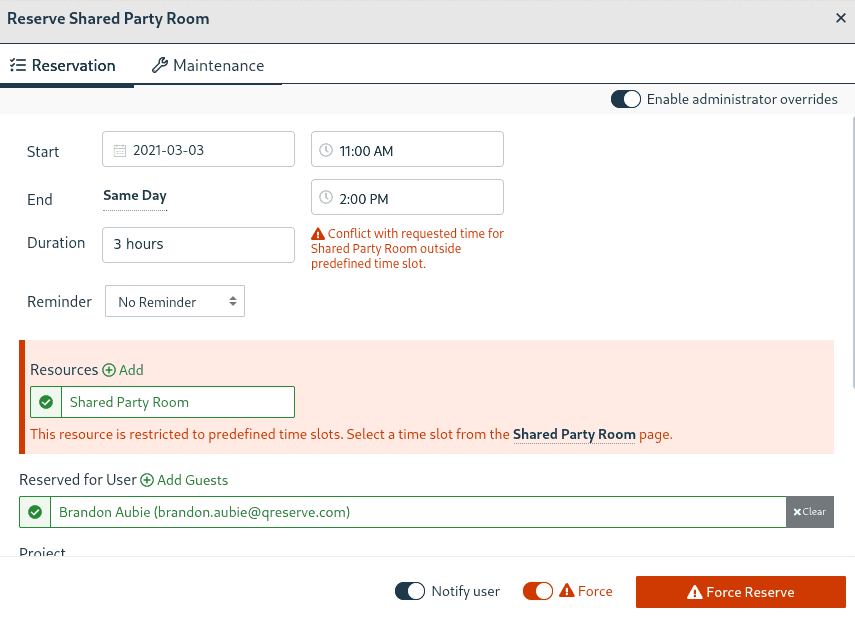 Administrator Overrides