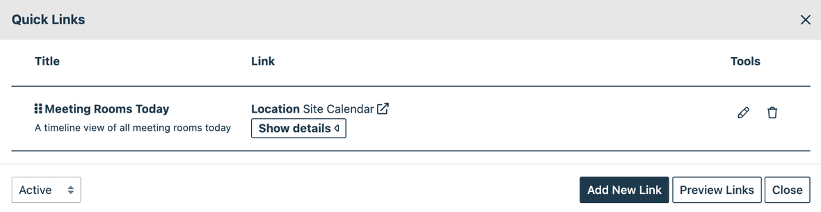 Creating a Calendar Quick Links