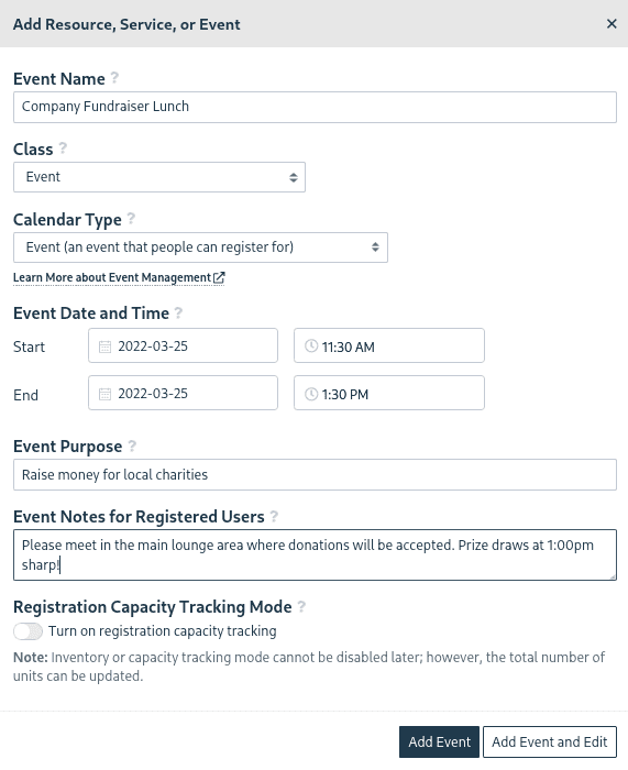 creating an event