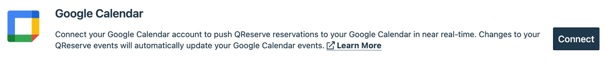 authorize QReserve to view and update your Google Calendar