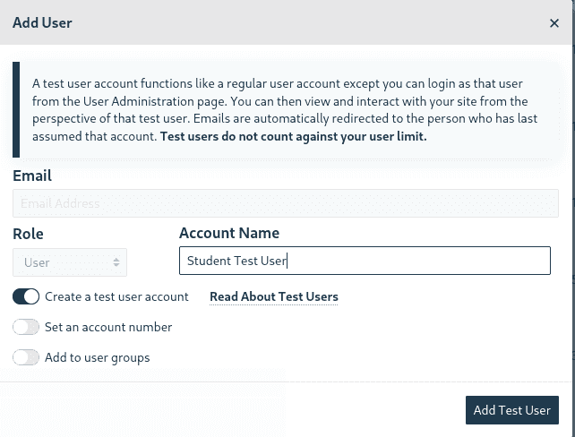 create a bot or test user