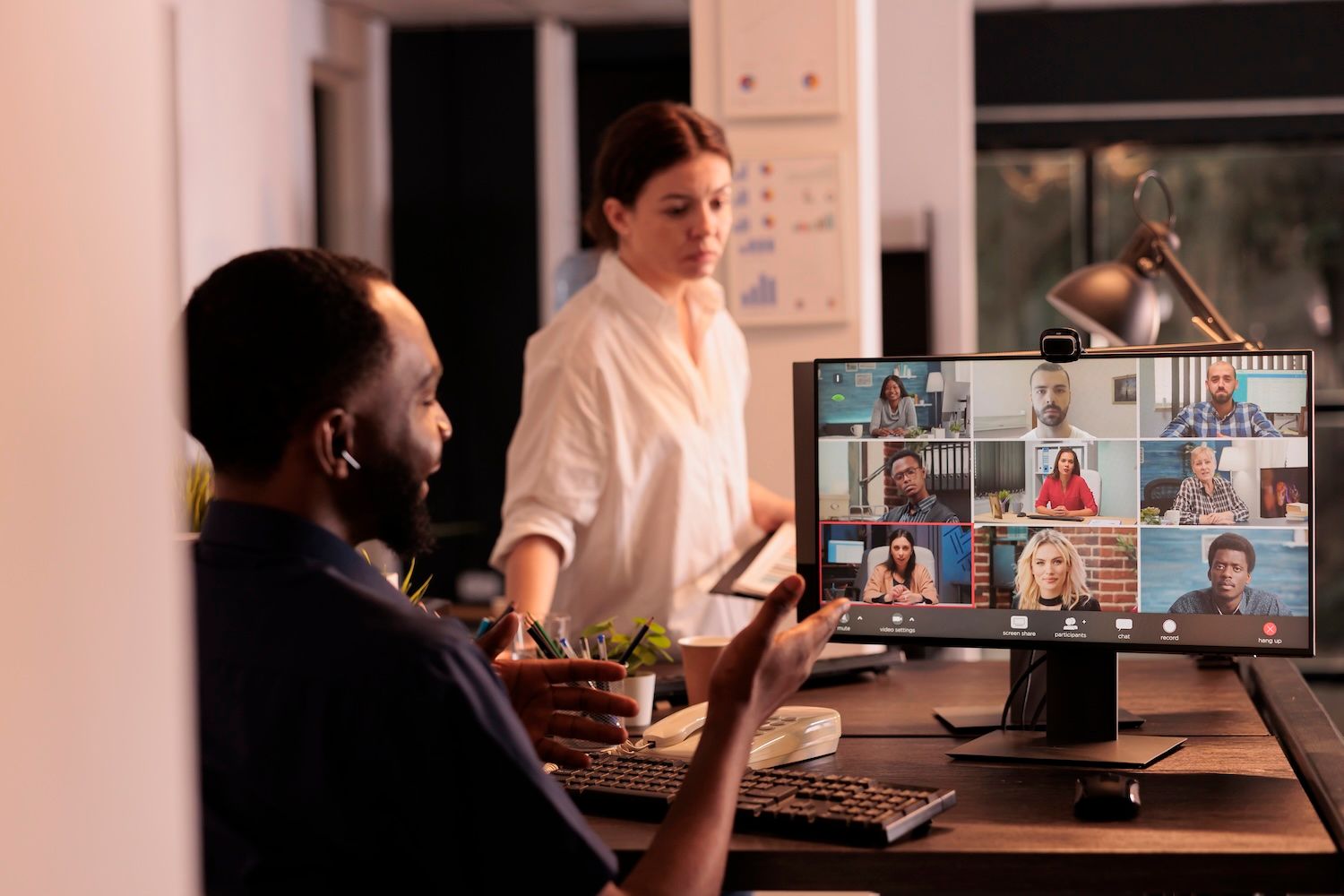 person on a video call