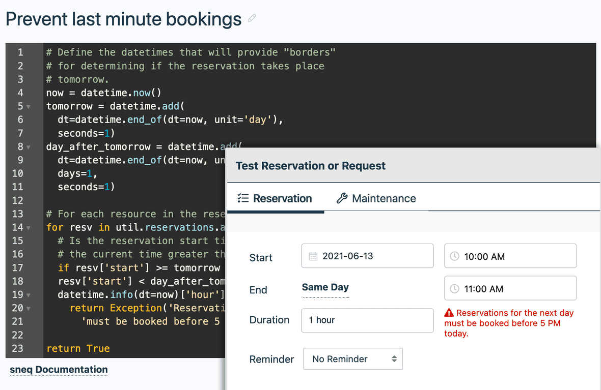 sneq for adding custom logic and operations
